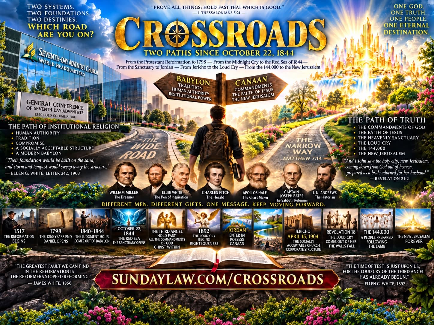 Historic Adventism vs. modern Adventism: two paths dividing at a crossroads since October 22, 1844
